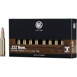 Bild .222Rem. - RWS Teilmantel Spitz 3,24g / 50gr. | Waffen Falch